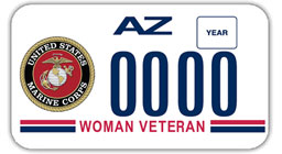 Women Veterans Marine - Arizona license plate