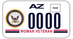 Women Veterans Navy Small License plate image