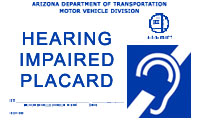 Hearing Impaired Placard Hearing Impaired Placard
