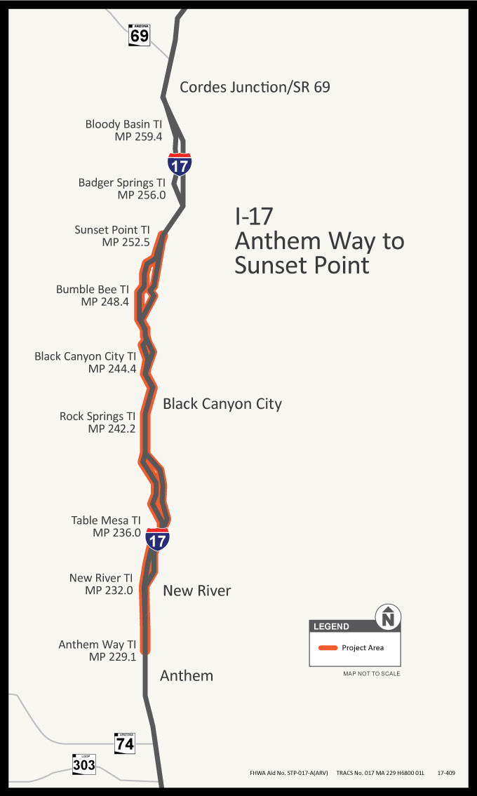 I-17: Anthem Way to Cordes Junction Study Map