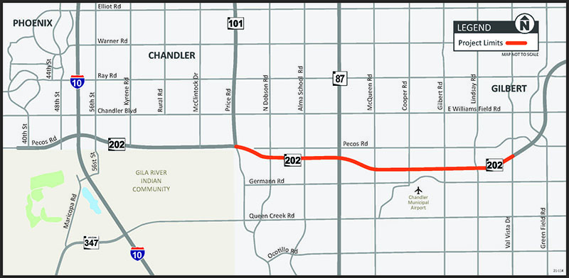 Loop 202 (Santan Freeway), Loop 101 to Val Vista Drive | ADOT