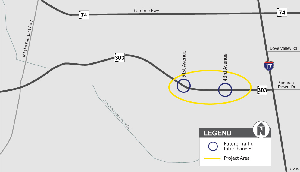 Loop 303 Lake Pleasant Parkway to I-17 Project Map