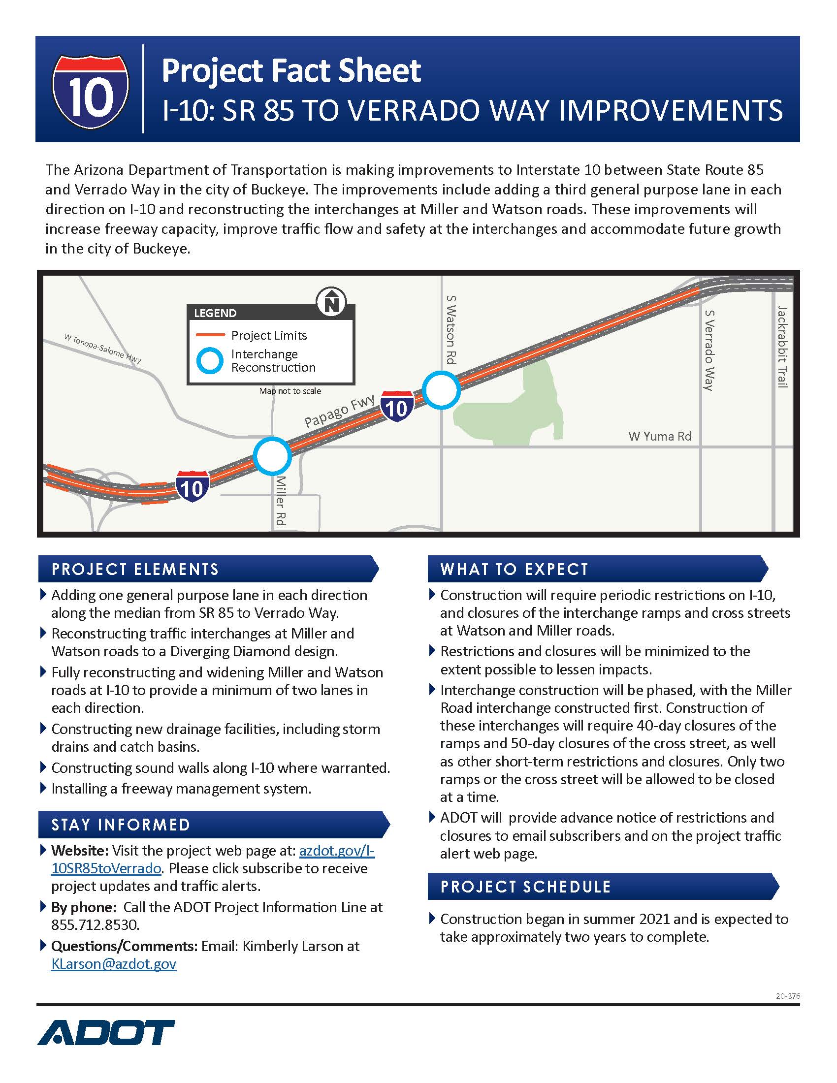 I-10 SR 85 to Verrado Way Fact Sheet English