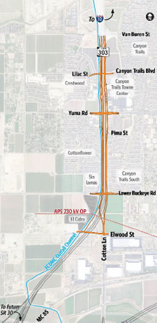 Loop 303: MC 85 to VB map
