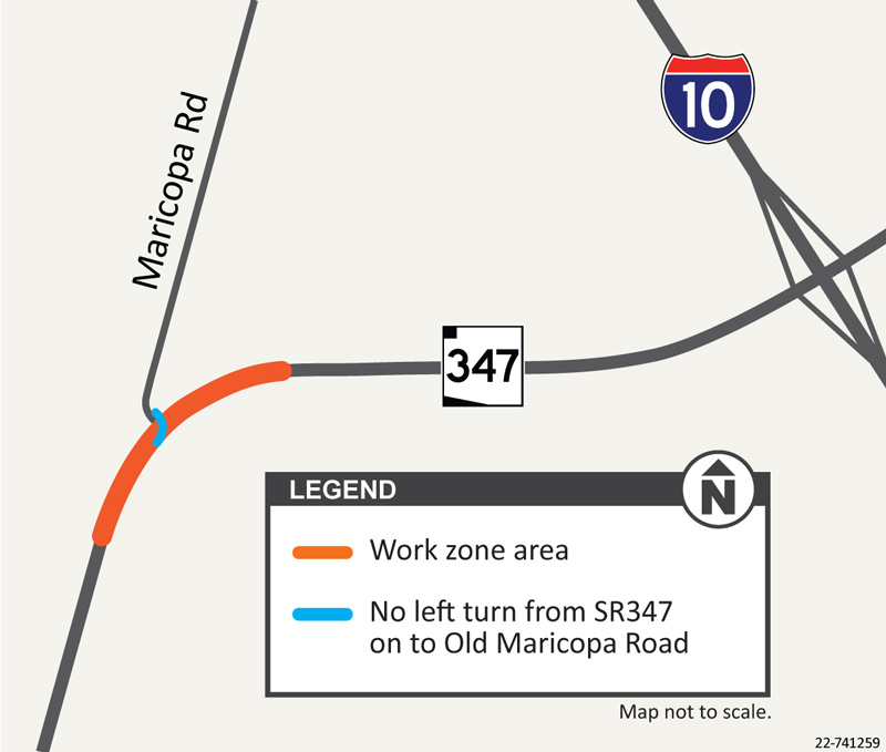 SR 347 and Old Maricopa Intersection Map