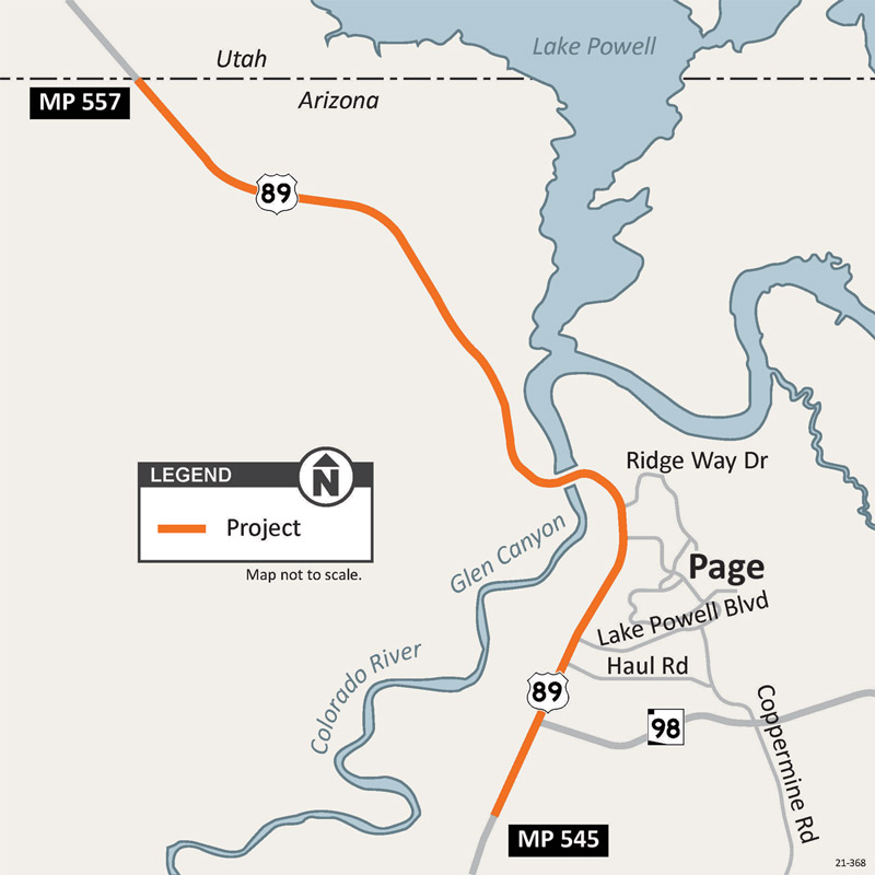 Project Map - US 89: South of Page to Utah State Line