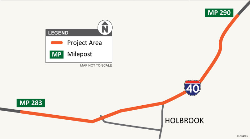 I-40 Perkins Valley Holbrook Map
