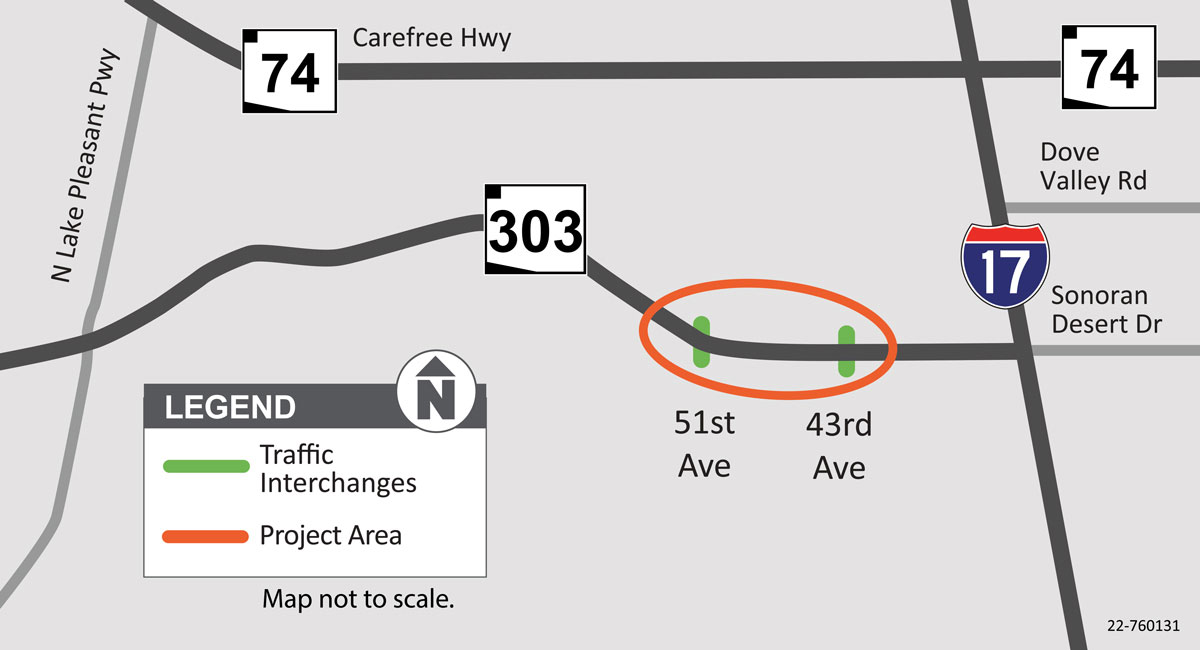 Loop 303 Lake Pleasant Parkway to I-17 Project Map