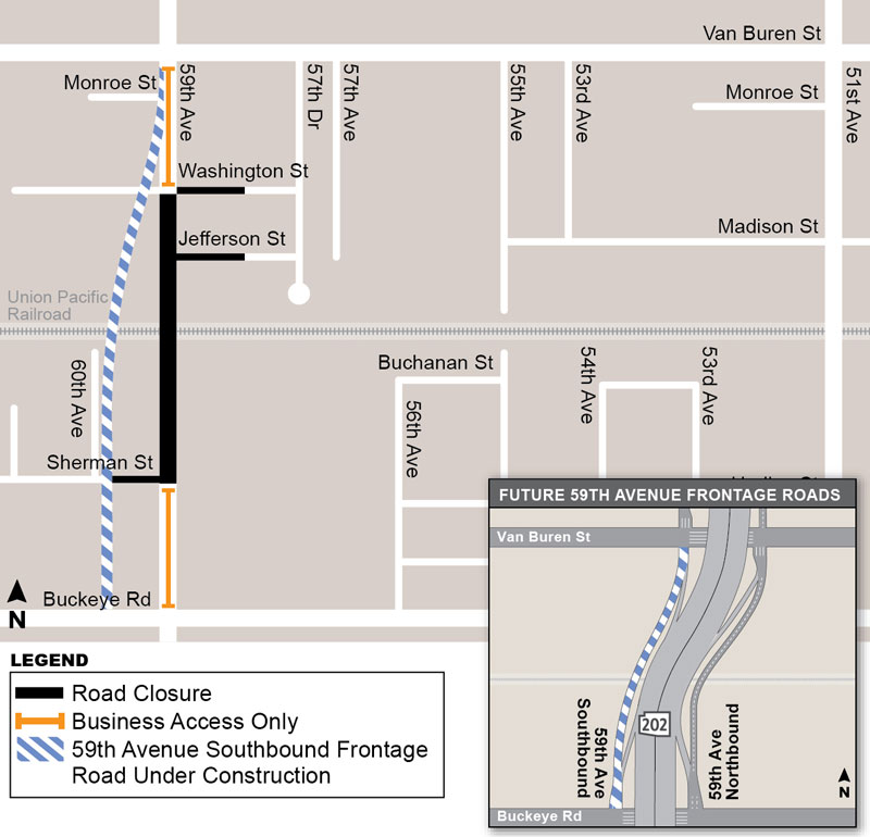 59th Avenue stretch to close for South Mountain Freeway construction ADOT