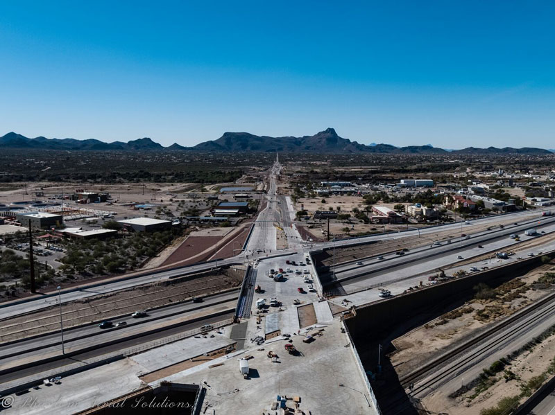 East-West Aerial View of Ina Road over I-10 - January 28, 2019