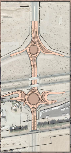 Roundabout Diagram for Araby Road TI at I-8