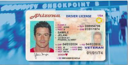 Arizona Travel ID Sample