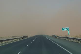 Dust Storm near Tucker Flat Wash on Interstate 40