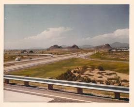 A photograph from 1974 of an urban highway.