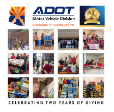 A collage of photos featuring MVD employees helping out around the community.