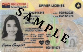 An image of an Arizona driver license.