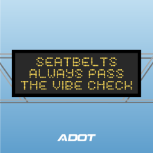 Safety Message: Seatbelts always pass the vibe check