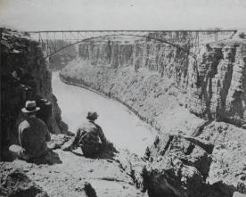 1929 photo of bridge spanning Marble Canyon