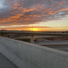Photo of sunrise on interchange