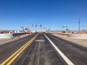A rural highway work zone.