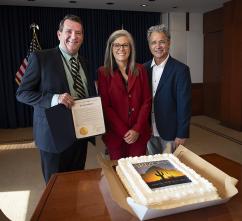 Governor Hobbs with publisher, editor of Arizona Highways magazine