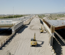 Sunset Road interchange construction