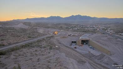 Aerial view of US 93/I-40 interchange with tunnels for local traffic
