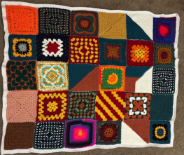Blanket made of squares created by ADOT employees.
