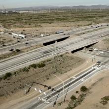 Aerial view of I-17 interchange with Loop 303 in north Phoenix