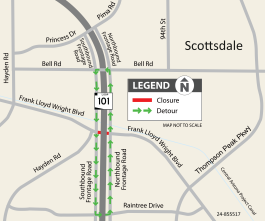 Frank Lloyd Wright Boulevard closure detour map