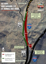 Detour: Southbound I-17 at Bumble Bee Road