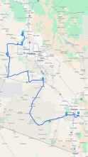 Map of the route taken by the seaplane