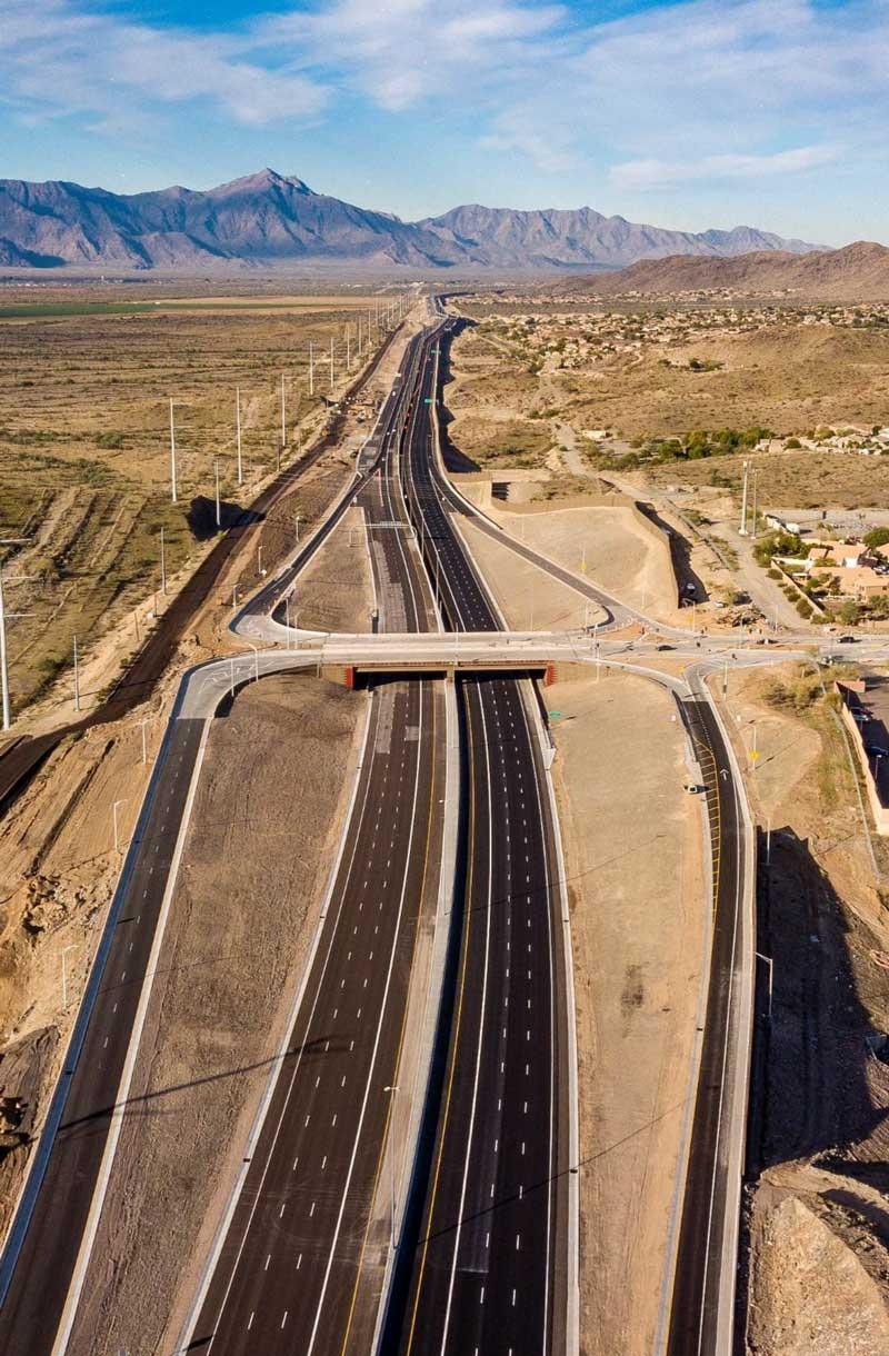 areal view of highway project