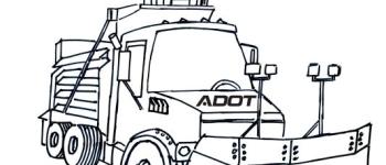 adot kids snow plow coloring drawing cartoon
