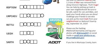 ADOT kids adopt a highway word scramble.