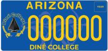Diné College Warriors License plate image