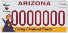 Childhood Cancer Research License Plate