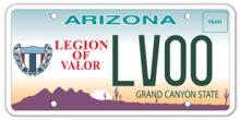 Legion of Valor License Plate