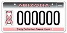 Pink Ribbon/Cancer Awareness License Plate