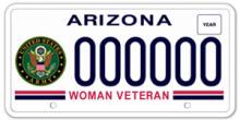 Women Veterans Army License Plate