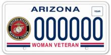 Women Veterans Marine License Plate