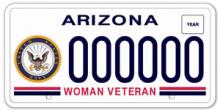 Women Veterans Navy License Plate