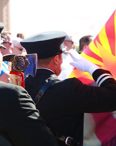 Military color guard salute