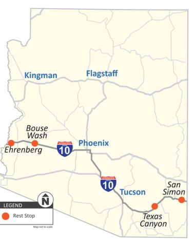 Interstate 10 Truck Parking Availability System Project Area