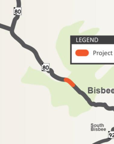 Project Map of SR 80 Mule Pass Tunnel