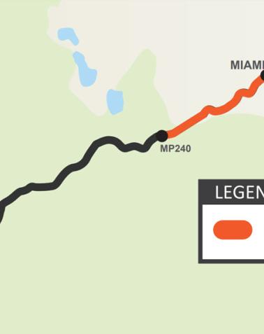 Project Map of Pavement Preservation US60 West of Miami