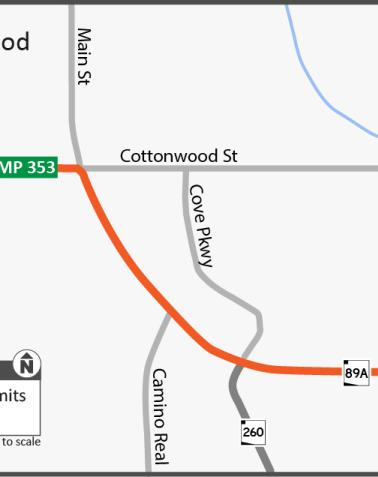 SR 89A Pavement Preservation - Cottonwood map