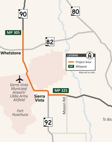 Project Map - State Route 90: Border Patrol Station to Moson Rd.