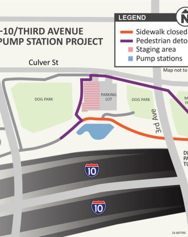 Interstate 10/Third Avenue Pump Stations Project Map