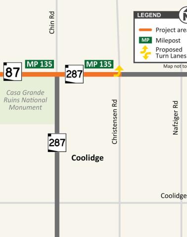 Map SR 87 at Kenworthy Road and SR 287 at Christensen Road